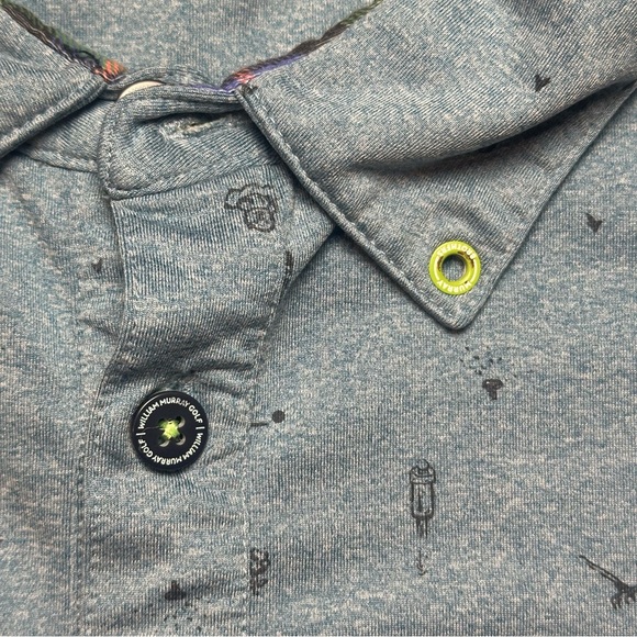 William Murray Polo Shirt Mens XL Gray All Over Print‎ Golf Performance Stretch - Picture 5 of 13